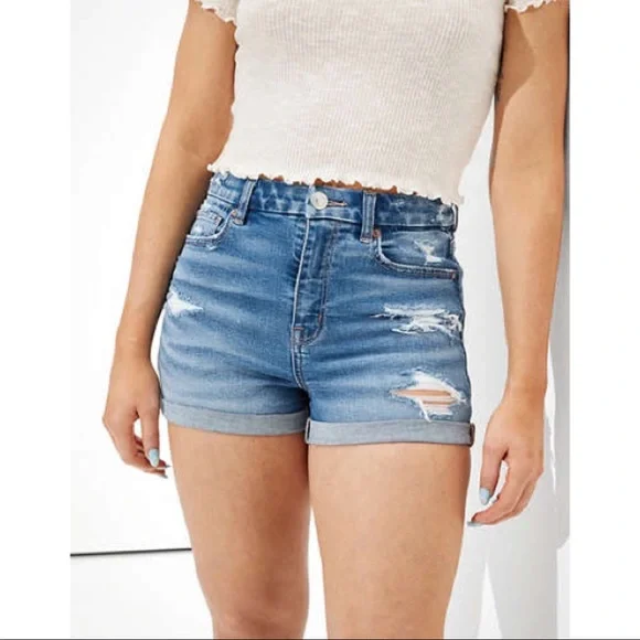 American Eagle Outfitters Shorts American Eagle Curvy Hirise Shortie Poshmark
